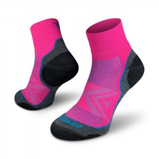 Northman - Antibakteriální ponožky Run Silver PRO MID růžové Velikost: M (39-41)