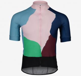 POC Essential Road Logo Jersey - Color Splashes Multi Opal/Basalt Velikost oblečení: M