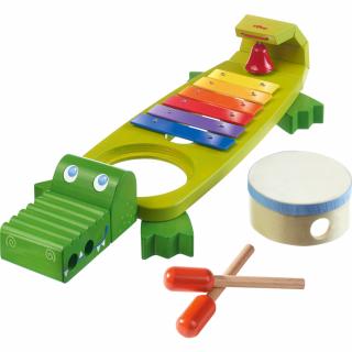 Haba krokodýl s xylofonem a bubínkem (Dřevěný krokodýl s xylofonem a bubínkem)
