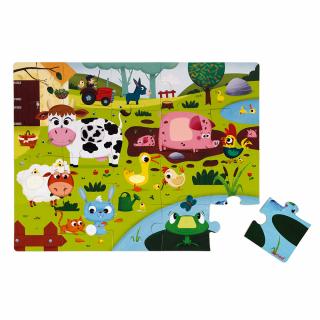 Janod hmatové puzzle Zvířátka na farmě 20 dílků (Hmatové puzzle Zvířátka na farmě Janod )