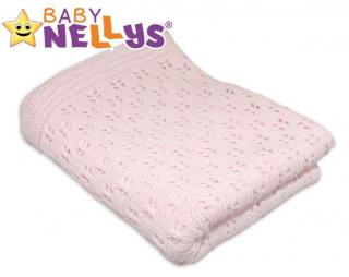 Dětská háčkovaná deka pro miminka do kočárku / postýlky, růžová, 80x90 cm