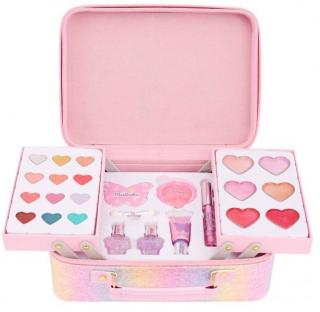 Dětský kosmetický kufřík- dětské líčení pro holčičku, růžový, 25x18,5x9,5 cm