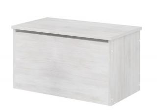 Dřevěný box na hračky a otevíracím horním víkem bílé dřevo 70x40x40 cm