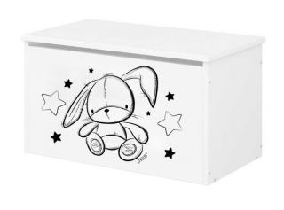 Dřevěný úložný box na hračky velký dřevěný Cute Bunny, 70x40x40 cm