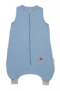 Lehký spací vak s nohavičkami jarní + letní, 100% bavlna (mušelín), jeans modrá
