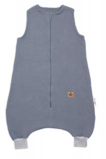 Lehký spací vak s nohavičkami jarní + letní, 100% bavlna (mušelín), šedý