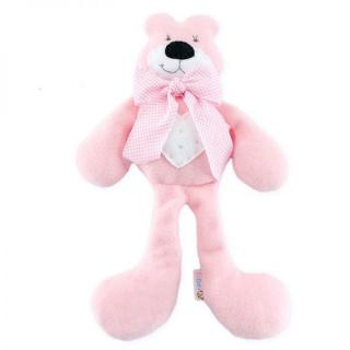 Měkký látkový medvěd- hračka pro miminka od 3 měsíců, růžový, 41 cm