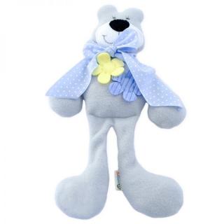 Měkký látkový medvěd- hračka pro miminka, šedý, 41 cm