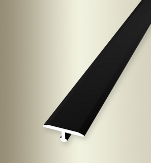 Küberit 289  - Krycí přechodový profil T 14 x 3,5 mm, lze i tvarovat, 250cm Barva dekoru: černá F16 - RAL 9005, Délka lišty: 250 cm