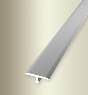 Küberit 289  - Krycí přechodový profil T 14 x 3,5 mm, lze i tvarovat, 250cm Barva dekoru: stříbro F4, Délka lišty: 250 cm