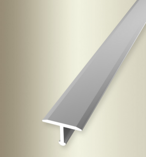 Küberit 290  - Krycí přechodový profil T 14 x 6 mm, lze i tvarovat, 270cm Barva dekoru: stříbro F4, Délka lišty: 270 cm