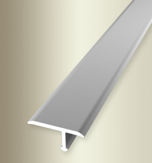 Küberit 291  - Krycí přechodový profil T 20 x 8 mm, lze i tvarovat, 270cm Barva dekoru: stříbro F4, Délka lišty: 270 cm