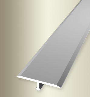 Küberit 295  - Krycí přechodový profil T 24 x 6,5 mm, lze i tvarovat, 270cm Barva dekoru: stříbro F4, Délka lišty: 270 cm