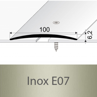 PROFIL Team - Přechodový profil 100 mm, oblý - šroubovací Barva dekoru: inox E07, Délka lišty: 200 cm