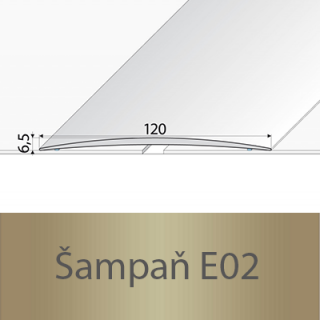 PROFIL Team - Přechodový profil 120 mm, oblý - samolepící Barva dekoru: šampaň E02, Délka lišty: 100 cm