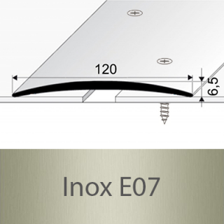 PROFIL Team - Přechodový profil 120 mm, oblý - šroubovací Barva dekoru: inox E07, Délka lišty: 100 cm