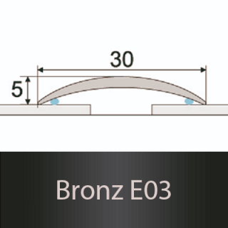 PROFIL Team - Přechodový profil 30 mm, oblý - samolepící Barva dekoru: bronz E03, Délka lišty: 270 cm