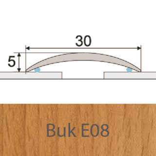 PROFIL Team - Přechodový profil 30 mm, oblý - samolepící Barva dekoru: buk E08, Délka lišty: 100 cm