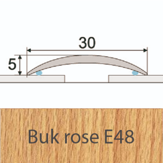 PROFIL Team - Přechodový profil 30 mm, oblý - samolepící Barva dekoru: buk rose E48, Délka lišty: 100 cm