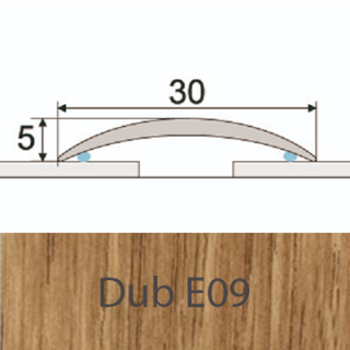 PROFIL Team - Přechodový profil 30 mm, oblý - samolepící Barva dekoru: dub E09, Délka lišty: 270 cm