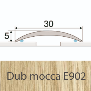 PROFIL Team - Přechodový profil 30 mm, oblý - samolepící Barva dekoru: dub mocca E902, Délka lišty: 100 cm