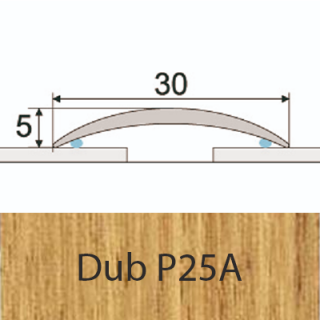 PROFIL Team - Přechodový profil 30 mm, oblý - samolepící Barva dekoru: dub P25A, Délka lišty: 100 cm
