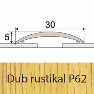 PROFIL Team - Přechodový profil 30 mm, oblý - samolepící Barva dekoru: dub rustical P62, Délka lišty: 100 cm