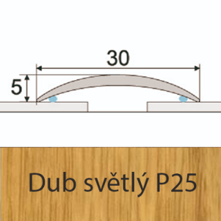 PROFIL Team - Přechodový profil 30 mm, oblý - samolepící Barva dekoru: dub světlý P25, Délka lišty: 100 cm