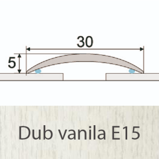 PROFIL Team - Přechodový profil 30 mm, oblý - samolepící Barva dekoru: dub vanila E15, Délka lišty: 270 cm