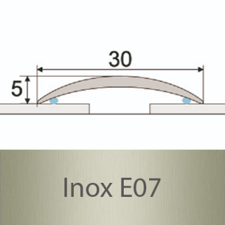 PROFIL Team - Přechodový profil 30 mm, oblý - samolepící Barva dekoru: inox E07, Délka lišty: 270 cm