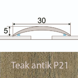 PROFIL Team - Přechodový profil 30 mm, oblý - samolepící Barva dekoru: teak antik P21, Délka lišty: 270 cm