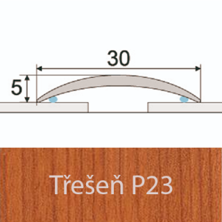 PROFIL Team - Přechodový profil 30 mm, oblý - samolepící Barva dekoru: třešeň P23, Délka lišty: 100 cm