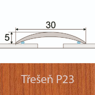 PROFIL Team - Přechodový profil 30 mm, oblý - samolepící Barva dekoru: třešeň P23, Délka lišty: 270 cm