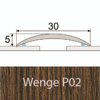 PROFIL Team - Přechodový profil 30 mm, oblý - samolepící Barva dekoru: wenge P02, Délka lišty: 270 cm