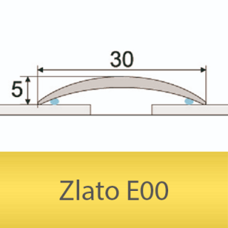 PROFIL Team - Přechodový profil 30 mm, oblý - samolepící Barva dekoru: zlato E00, Délka lišty: 270 cm