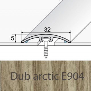 PROFIL Team - Přechodový profil 32 mm, oblý - narážecí Barva dekoru: dub arctic E904, Délka lišty: 270 cm