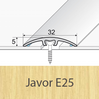 PROFIL Team - Přechodový profil 32 mm, oblý - narážecí Barva dekoru: javor E25, Délka lišty: 270 cm