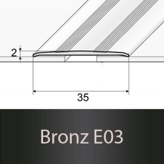 PROFIL Team - Přechodový profil 35 mm, plochý - samolepicí Barva dekoru: bronz E03, Délka lišty: 270 cm