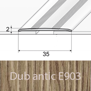 PROFIL Team - Přechodový profil 35 mm, plochý - samolepicí Barva dekoru: dub antik E903, Délka lišty: 270 cm