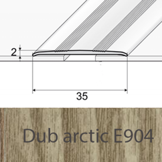 PROFIL Team - Přechodový profil 35 mm, plochý - samolepicí Barva dekoru: dub arctic E904, Délka lišty: 270 cm