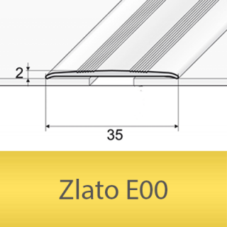 PROFIL Team - Přechodový profil 35 mm, plochý - samolepicí Barva dekoru: zlato E00, Délka lišty: 93 cm