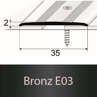 PROFIL Team - Přechodový profil 35 mm, plochý - šroubovací Barva dekoru: bronz E03, Délka lišty: 270 cm