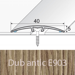 PROFIL Team - Přechodový profil 40 mm, oblý - narážecí Barva dekoru: dub antik E903, Délka lišty: 270 cm