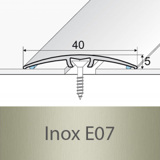 PROFIL Team - Přechodový profil 40 mm, oblý - narážecí Barva dekoru: inox E07, Délka lišty: 270 cm