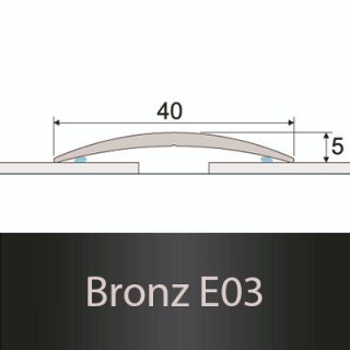 PROFIL Team - Přechodový profil  40 mm, oblý - samolepící Barva dekoru: bronz E03, Délka lišty: 93 cm