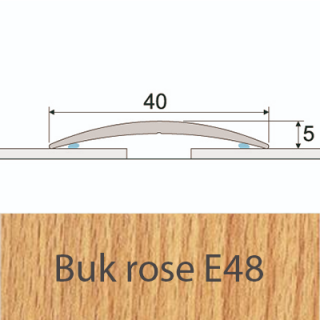 PROFIL Team - Přechodový profil  40 mm, oblý - samolepící Barva dekoru: buk rose E48, Délka lišty: 100 cm