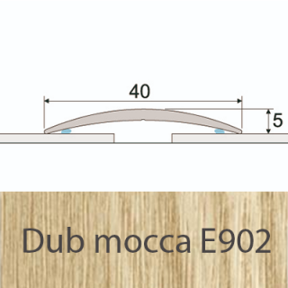 PROFIL Team - Přechodový profil  40 mm, oblý - samolepící Barva dekoru: dub mocca E902, Délka lišty: 270 cm