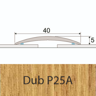 PROFIL Team - Přechodový profil  40 mm, oblý - samolepící Barva dekoru: dub P25A, Délka lišty: 270 cm