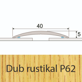 PROFIL Team - Přechodový profil  40 mm, oblý - samolepící Barva dekoru: dub rustical P62, Délka lišty: 100 cm