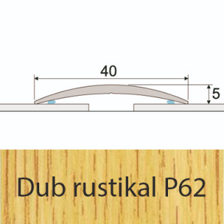 PROFIL Team - Přechodový profil  40 mm, oblý - samolepící Barva dekoru: dub rustical P62, Délka lišty: 270 cm